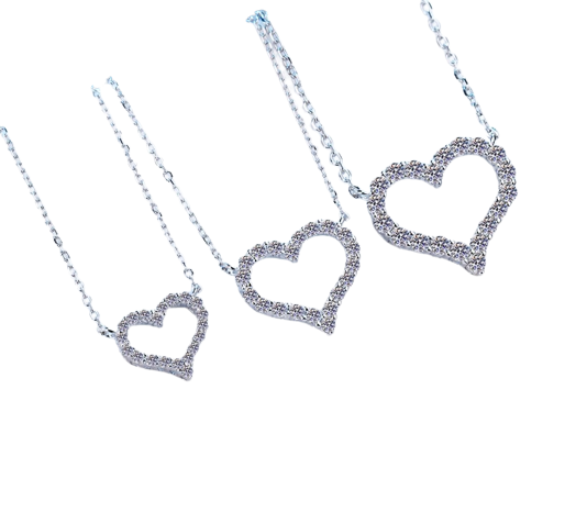 2CT Moissanite Necklace Heart Pendant Diamond Necklace For Women 925 Silver Prong Setting VVS Moissanite Heart Pendant Jewelry
