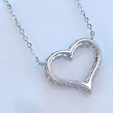 2CT Moissanite Necklace Heart Pendant Diamond Necklace For Women 925 Silver Prong Setting VVS Moissanite Heart Pendant Jewelry
