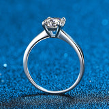 Certified Moissanite Engagement Rings For Women 1CT 2CT Round Brilliant Lab Diamonds Wedding Band Sterling Silver Fine Jewelry