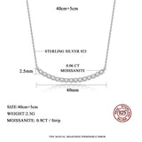0.9Ct Moissanite Choker Necklace 925 Sterling Silver Women Brilliant Lab Diamond Smile Bar Pendant Wedding Party Jewelry