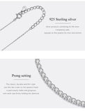 0.9Ct Moissanite Choker Necklace 925 Sterling Silver Women Brilliant Lab Diamond Smile Bar Pendant Wedding Party Jewelry