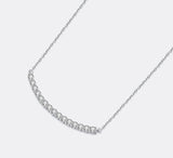 0.9Ct Moissanite Choker Necklace 925 Sterling Silver Women Brilliant Lab Diamond Smile Bar Pendant Wedding Party Jewelry