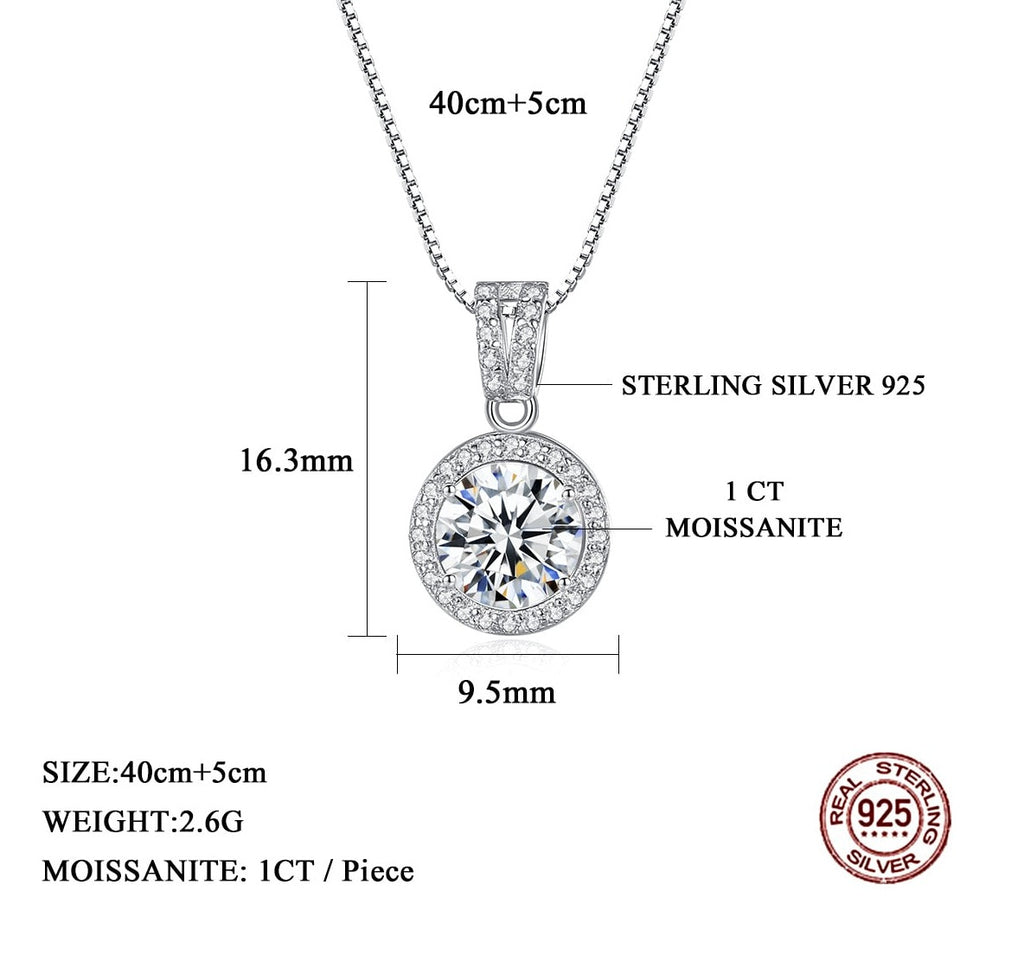 Moissanite Diamond Pendant Necklaces For Women 925 Sterling Silver Luxury Chain Trending Iced Bling Wedding Jewelry