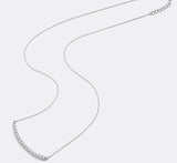 0.9Ct Moissanite Choker Necklace 925 Sterling Silver Women Brilliant Lab Diamond Smile Bar Pendant Wedding Party Jewelry