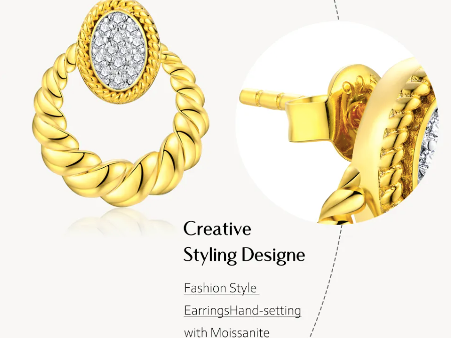 Luxury Moissanite Stud Earrings for Women Passed the Diamond Tester Wedding Engagement Party Gift