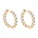 14K Gold Plated 925 Moissanite Hoop Earrings