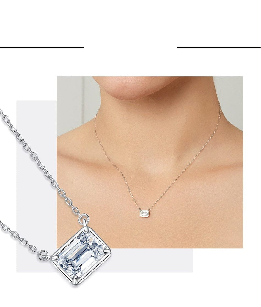 Emerald Cut 1CT Moissanite Necklaces