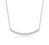 0.9Ct Moissanite Choker Necklace 925 Sterling Silver Women Brilliant Lab Diamond Smile Bar Pendant Wedding Party Jewelry