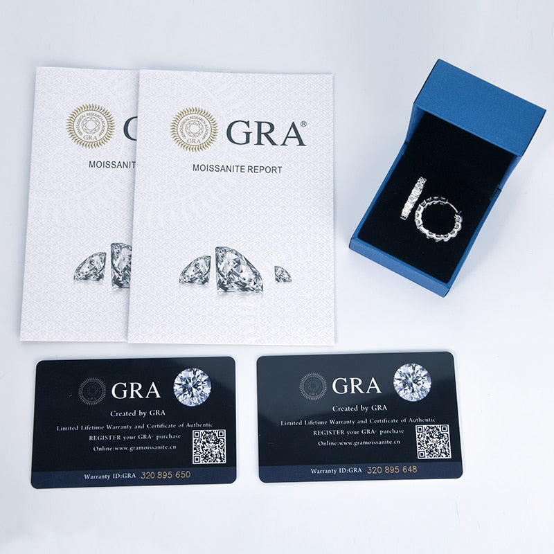 14K Gold Plated 925 Moissanite Hoop Earrings