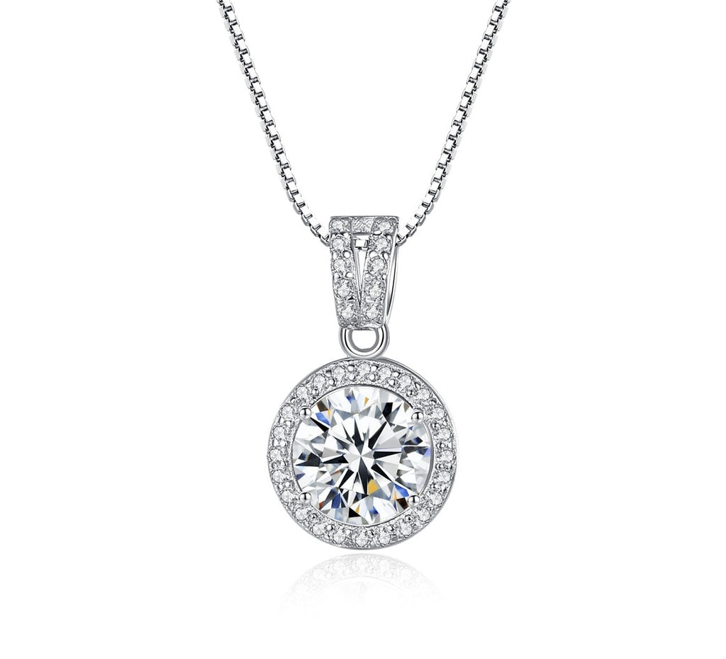 Moissanite Diamond Pendant Necklaces For Women 925 Sterling Silver Luxury Chain Trending Iced Bling Wedding Jewelry