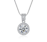 Moissanite Diamond Pendant Necklaces For Women 925 Sterling Silver Luxury Chain Trending Iced Bling Wedding Jewelry