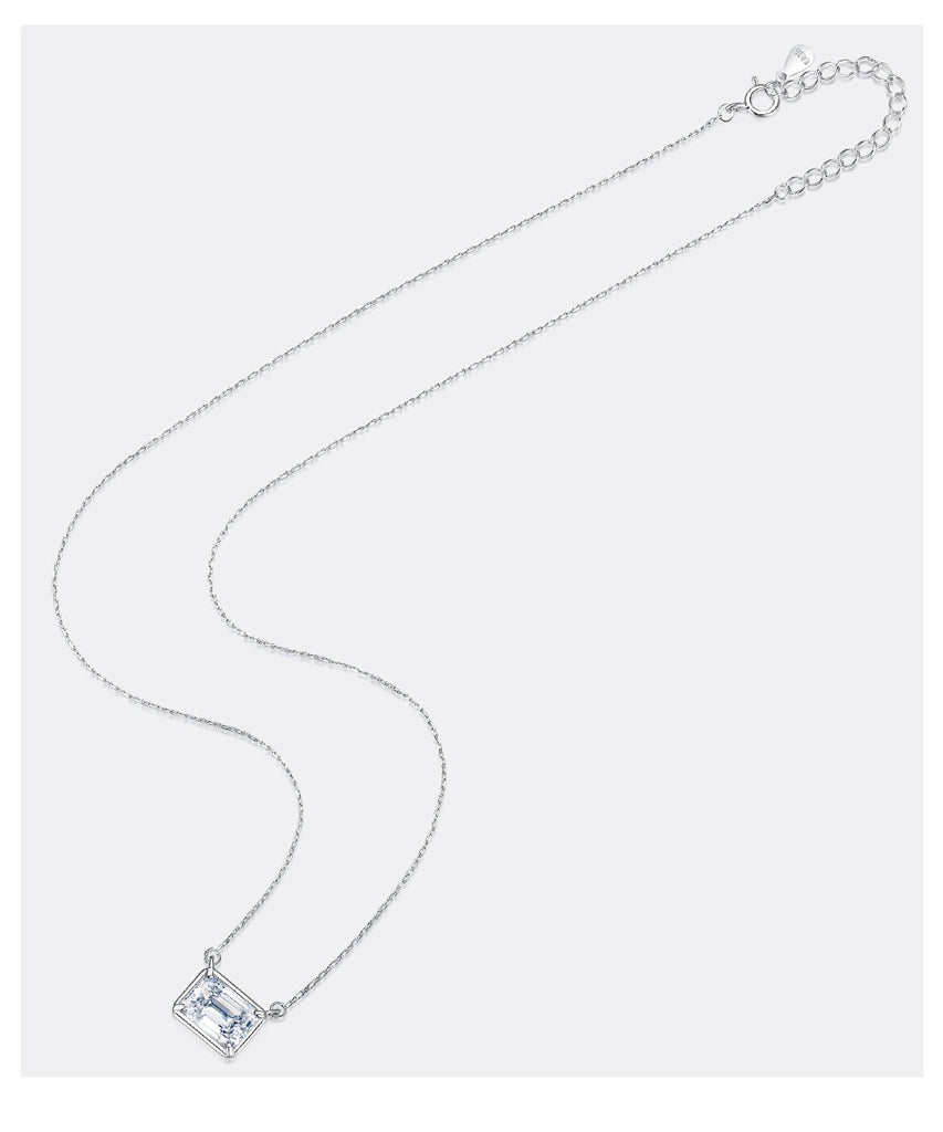 Emerald Cut 1CT Moissanite Necklaces