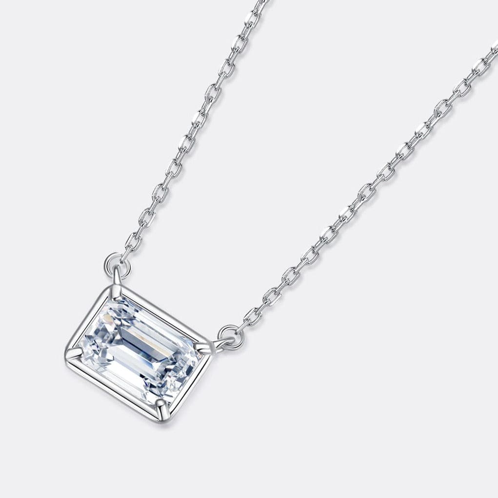 Emerald Cut 1CT Moissanite Necklaces
