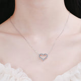 2CT Moissanite Necklace Heart Pendant Diamond Necklace For Women 925 Silver Prong Setting VVS Moissanite Heart Pendant Jewelry