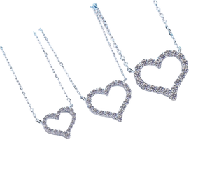 2CT Moissanite Necklace Heart Pendant Diamond Necklace For Women 925 Silver Prong Setting VVS Moissanite Heart Pendant Jewelry