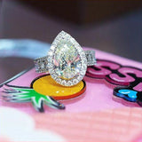 Pear-Shaped Crystal CZ Engagement Ring