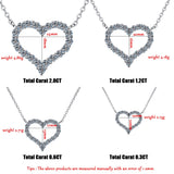 2CT Moissanite Necklace Heart Pendant Diamond Necklace For Women 925 Silver Prong Setting VVS Moissanite Heart Pendant Jewelry