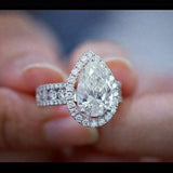 Pear-Shaped Crystal CZ Engagement Ring