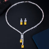 CWWZircons Dazzling African Cubic Zircon Womens Wedding Necklace Jewellery Set Bridal Party Costume Jewelry Accessories T374