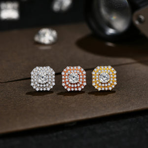 Luxurly D VVS1 Color Moissanite Stud Earrings For Women Top Quality 100% 925 Sterling Silver Sparkling Wedding Jewelry
