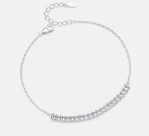 Luxury Moissanite Bracelet S925 Silver Woman Delicate Round Cut Lab Diamond Link Chain Bracelet High Quality