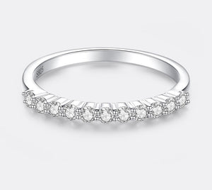 0.33CT Moissanite Wedding Rings for Women,925 Sterling Silver 18K White Gold Plated D Color VVS1 Lab Created Diamond Engagement Ring