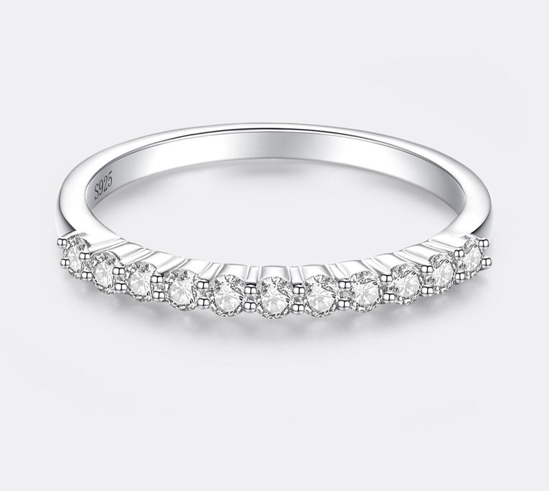 0.33CT Moissanite Wedding Rings for Women,925 Sterling Silver 18K White Gold Plated D Color VVS1 Lab Created Diamond Engagement Ring