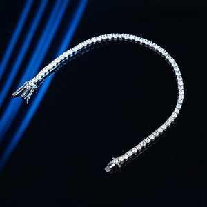 925 Sterling Silver 2.5MM Created Moissanite Gemstone Tennis Chain Bracelets For Men And Women
