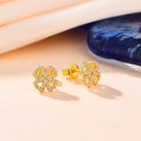 New Women Moissanite Gemstone Stud Earrings For Women Solid 925 Sterling Silver D Color Solitaire Fine Jewelry For Gift