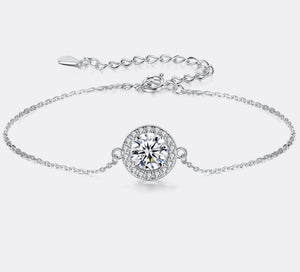 1Ct Moissanite Bracelet With Certificate Korean Fashion Trendy 925 Sterling Silver Chain Charms For Women 2022 Luxe Jewelry