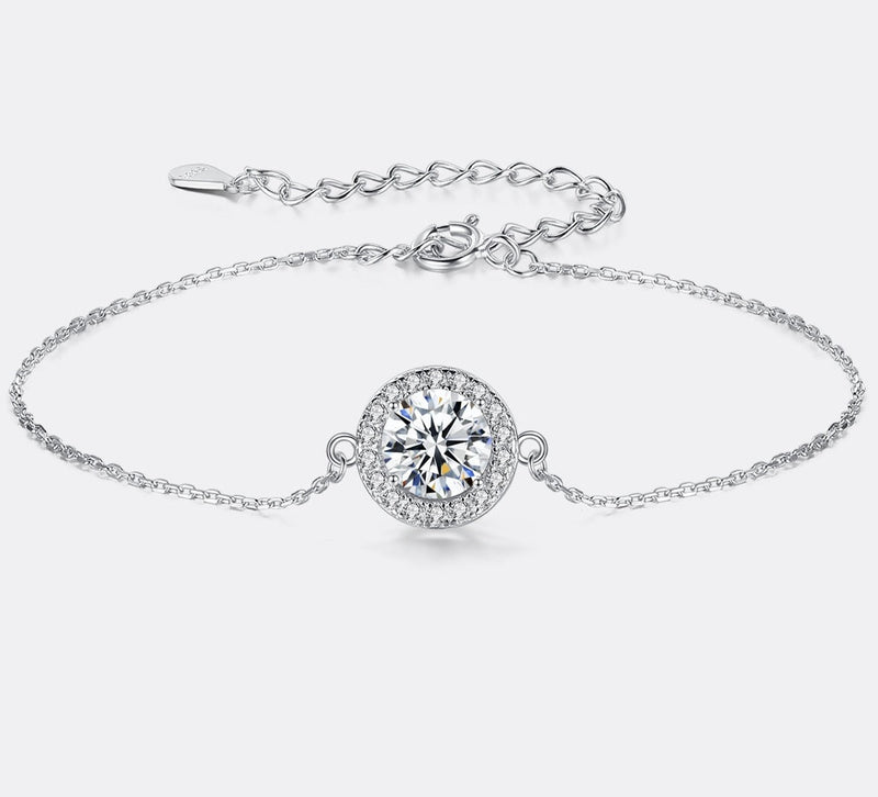 1Ct Moissanite Bracelet With Certificate Korean Fashion Trendy 925 Sterling Silver Chain Charms For Women 2022 Luxe Jewelry