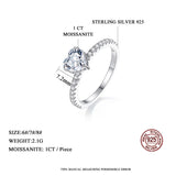 1 Carat Heart Cut Moissanite Wedding Ring for Women Heart Shaped Diamond Engagement Band Sterling Silver Promise Bridal Rings