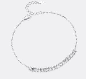 Luxury Moissanite Bracelet S925 Silver Woman Delicate Round Cut Lab Diamond Link Chain Bracelet High Quality