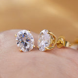 0.5-5ct Oval Cut Moissanite Stud Earring for Women D Color Sparkling Diamond 925 Sterling Silver Studs