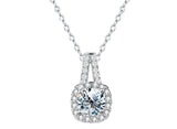 Luxury 1-2CT Moissanite Diamond Pendant Square Gemstone Necklace for Women Original 925 Sterling Silver Wedding Jewelry