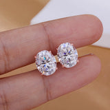 0.5-5ct Oval Cut Moissanite Stud Earring for Women D Color Sparkling Diamond 925 Sterling Silver Studs