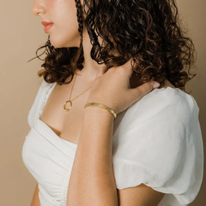 "With hardship comes ease"Quranic Arabic Open Bangle Stainless Steel 18K Gold Plated Adjustable Women's Jewelry Eid Gift For Her/Him