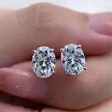 0.5-5ct Oval Cut Moissanite Stud Earring for Women D Color Sparkling Diamond 925 Sterling Silver Studs