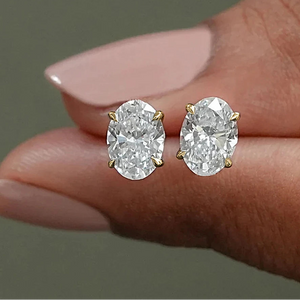 0.5-5ct Oval Cut Moissanite Stud Earring for Women D Color Sparkling Diamond 925 Sterling Silver Studs