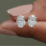 0.5-5ct Oval Cut Moissanite Stud Earring for Women D Color Sparkling Diamond 925 Sterling Silver Studs