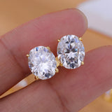 0.5-5ct Oval Cut Moissanite Stud Earring for Women D Color Sparkling Diamond 925 Sterling Silver Studs