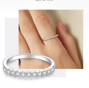 0.33CT Moissanite Wedding Rings for Women,925 Sterling Silver 18K White Gold Plated D Color VVS1 Lab Created Diamond Engagement Ring