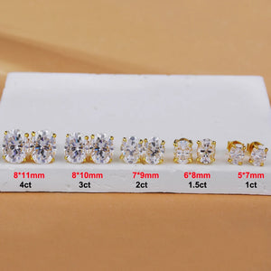 0.5-5ct Oval Cut Moissanite Stud Earring for Women D Color Sparkling Diamond 925 Sterling Silver Studs