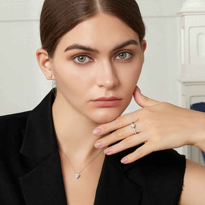 Delicate Sparkling 1CT Heart Moissanite Pendant