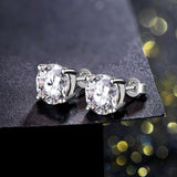 925 Sterling Silver Moissanite Diamond Stud Earrings