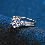 0.5-2CT Classic Moissanite  Wedding Rings for Women S925 Sterling Silver White D Diamond Fine Jewelry