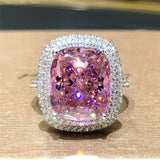 Big Pink Cubic Zirconia Wedding Rings