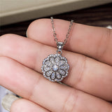 Luxury Cubic Zirconia Flower Necklace