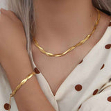 18K Gold Herringbone Chain