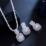 CZ Dangle Earrings & Necklace Set